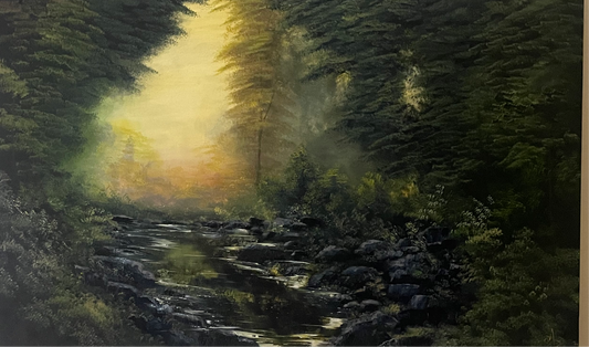 48” x30” Morning Brook oil painting