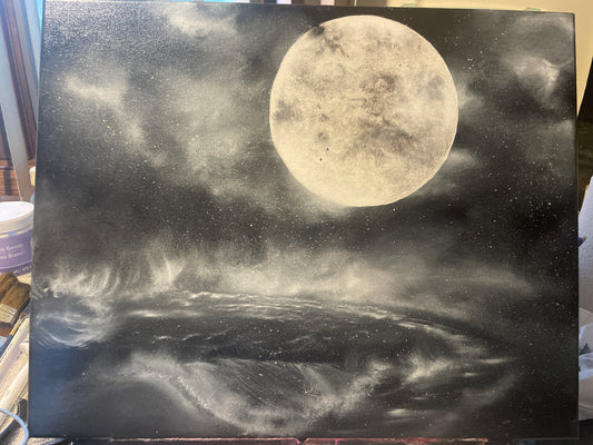 20” x 16” Moonlight Oil Painting