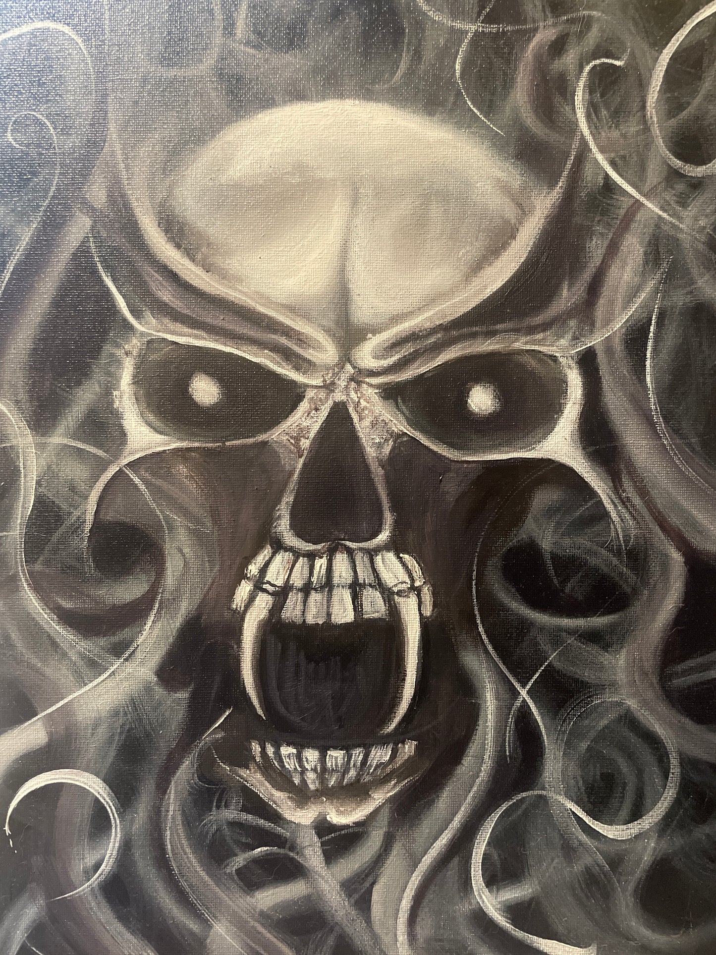 16” x 12” Demon Smoke Oil Painting