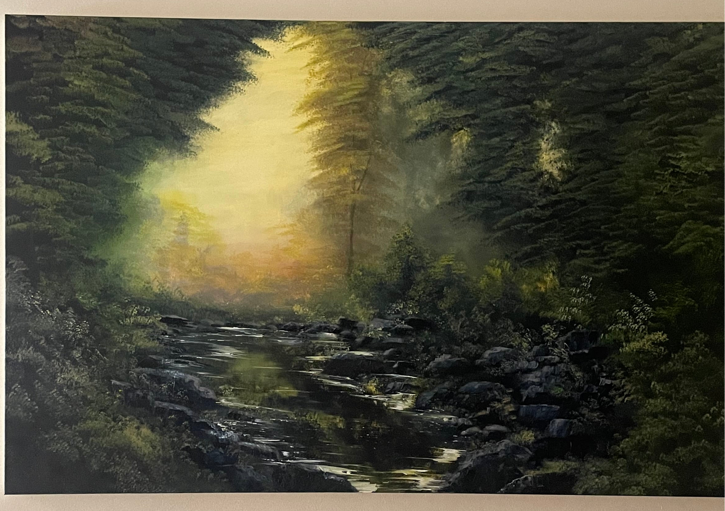 48” x30” Morning Brook oil painting